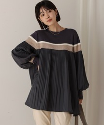 異素材プリーツプルーオーバー