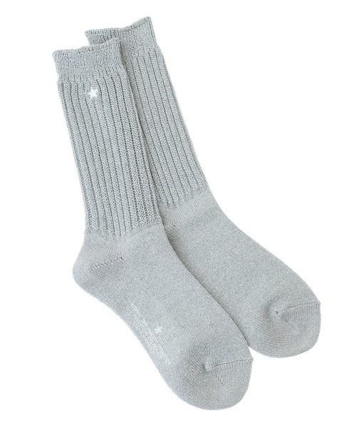 CONVERSE TOKYO(コンバーストウキョウ)の「STAR★ GLITTER RIB SOX(ソックス/靴下・レディース・ブラック/グレー/ベージュ・FREE)」の1枚目の写真