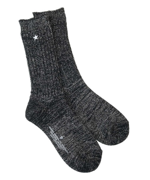 CONVERSE TOKYO(コンバーストウキョウ)の「STAR★ GLITTER RIB SOX(ソックス/靴下・レディース・ブラック/グレー/ベージュ・FREE)」の2枚目の写真