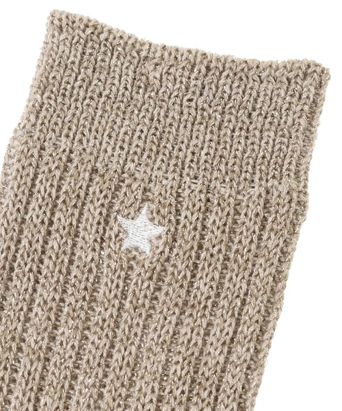 CONVERSE TOKYO(コンバーストウキョウ)の「STAR★ GLITTER RIB SOX(ソックス/靴下・レディース・ブラック/グレー/ベージュ・FREE)」の7枚目の写真