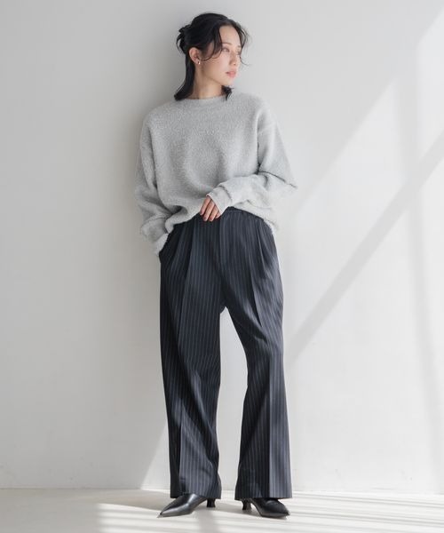 LOWRYS FARM(ローリーズファーム)の「2WAYシャギーラメジッププルオーバーLS 156563(ニット/セーター・レディース・ブラック/グレー・FREE)」の4枚目の写真