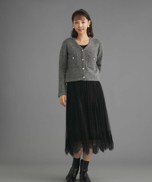 fifth(フィフス)の「ポケット付Vネックカーディガン(カーディガン/ボレロ・レディース・グレー/ベージュ・M)」の7枚目の写真