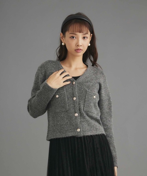 fifth(フィフス)の「ポケット付Vネックカーディガン(カーディガン/ボレロ・レディース・グレー/ベージュ・M)」の4枚目の写真