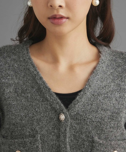 fifth(フィフス)の「ポケット付Vネックカーディガン(カーディガン/ボレロ・レディース・グレー/ベージュ・M)」の12枚目の写真