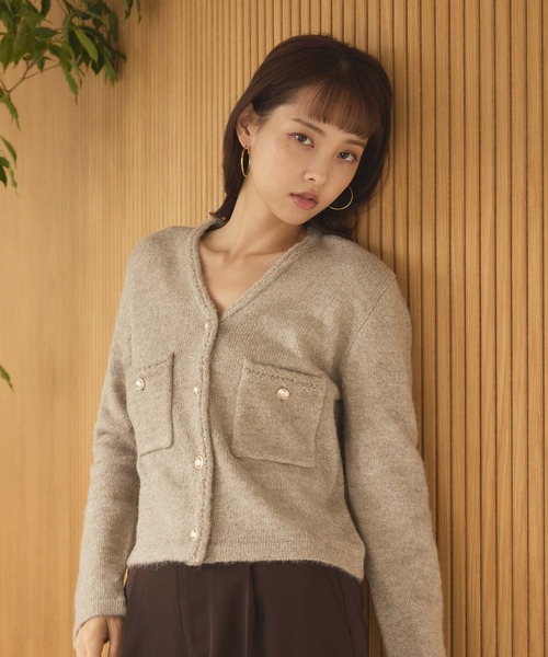 fifth(フィフス)の「ポケット付Vネックカーディガン(カーディガン/ボレロ・レディース・グレー/ベージュ・M)」の13枚目の写真