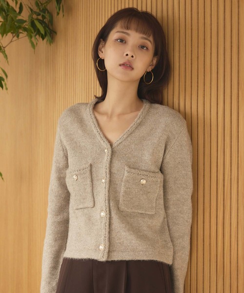 fifth(フィフス)の「ポケット付Vネックカーディガン(カーディガン/ボレロ・レディース・グレー/ベージュ・M)」の14枚目の写真