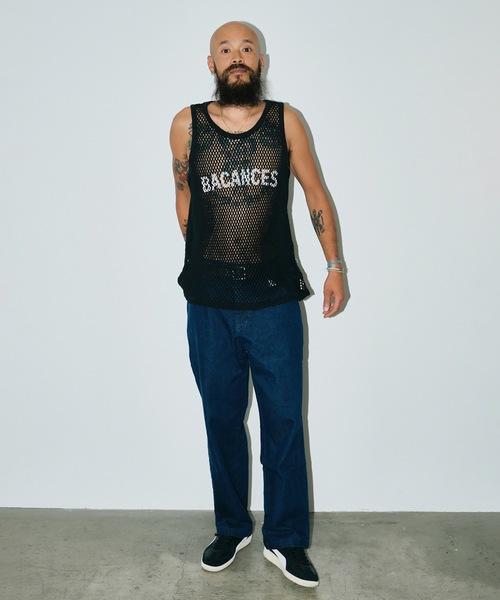 BACANCES ALL INCLUSIVE（バカンサスオールインクルーシブ）の「BC MESH MARINA TANKTOP [B LOGO]（タンクトップ・メンズ・ブラック/ホワイト・L/XL）」の5枚目の写真