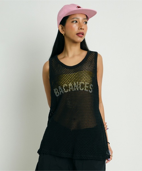 BACANCES ALL INCLUSIVE（バカンサスオールインクルーシブ）の「BC MESH MARINA TANKTOP [B LOGO]（タンクトップ・メンズ・ブラック/ホワイト・L/XL）」の6枚目の写真