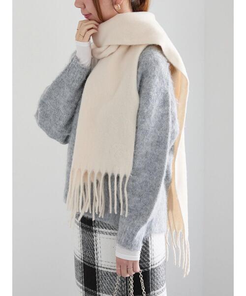 セール】ワンポイント刺繍マフラー（ストール/ショール）｜Te chichi