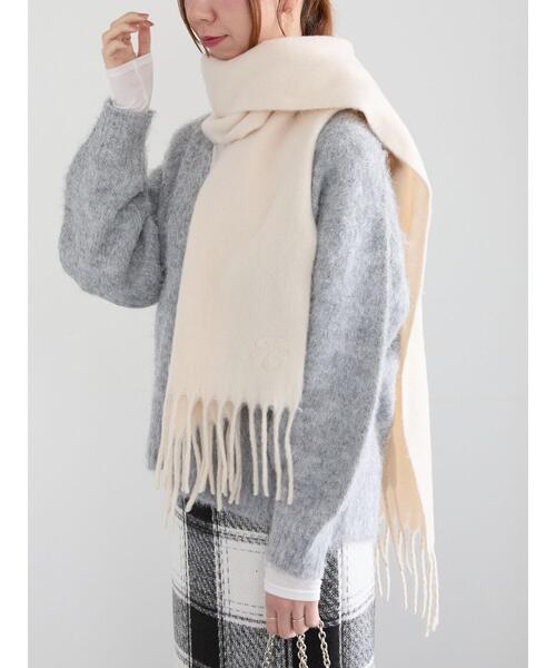 セール】ワンポイント刺繍マフラー（ストール/ショール）｜Te chichi