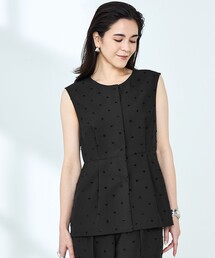 NOLLEY’S | 《セットアップ対応》ウォッシャブルドットツッキリペプラムジレ(ベスト)