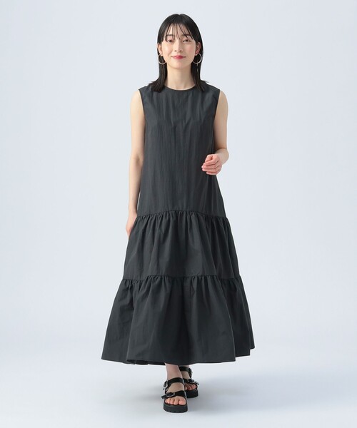 セール】【3色展開】ノースリーブ ティアードワンピース