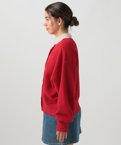 BAYFLOW（ベイフロー）の「[前後で着られる]2WAYフリースショートカーディガン（カーディガン/ボレロ・レディース・ベージュ/チャコール/レッド・FREE）」の17枚目の写真