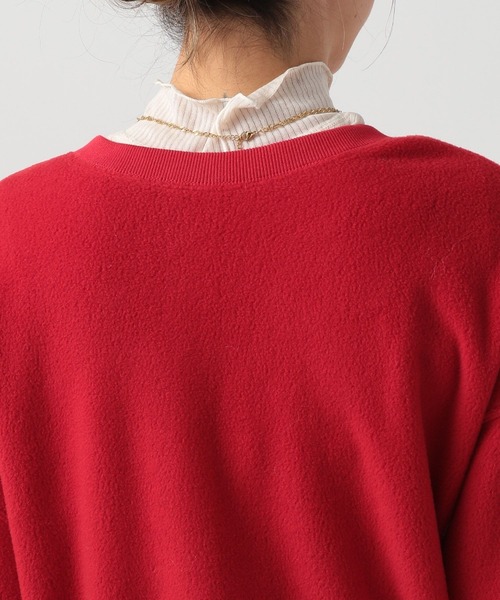 BAYFLOW（ベイフロー）の「[前後で着られる]2WAYフリースショートカーディガン（カーディガン/ボレロ・レディース・ベージュ/チャコール/レッド・FREE）」の11枚目の写真