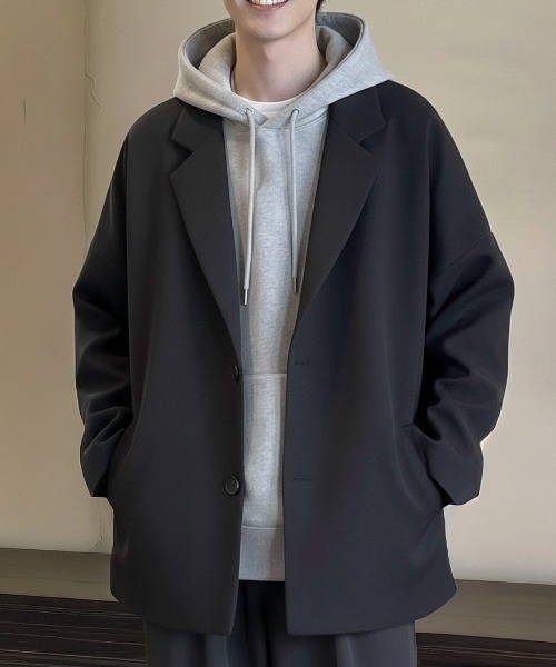 セール】オーバーサイズリラックスシングルテーラードジャケット