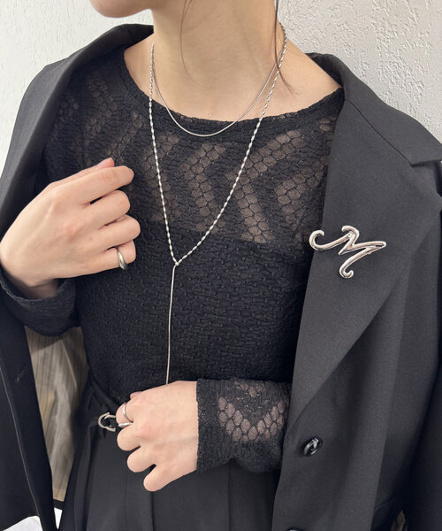 mystic（ミスティック）の「レースプルオーバー（Tシャツ/カットソー・レディース・ライトグレー/ブラック/オフホワイト/ピンク・FREE）」の7枚目の写真