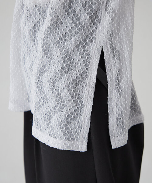 mystic（ミスティック）の「レースプルオーバー（Tシャツ/カットソー・レディース・ライトグレー/ブラック/オフホワイト/ピンク・FREE）」の8枚目の写真