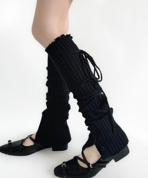 almo（アルモ）の「【LAMPOON】メロウリブボタン付きレッグウォーマー（レッグウォーマー・レディース・ホワイト/ブラック/ベージュ/グレー・FREE）」の5枚目の写真