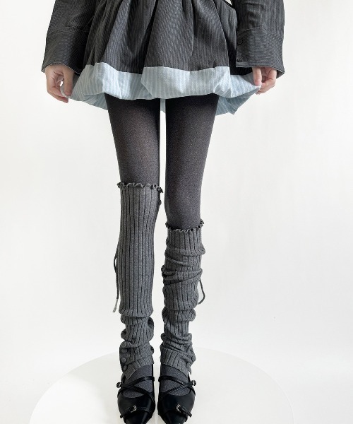 almo（アルモ）の「【LAMPOON】メロウリブボタン付きレッグウォーマー（レッグウォーマー・レディース・ホワイト/ブラック/ベージュ/グレー・FREE）」の13枚目の写真