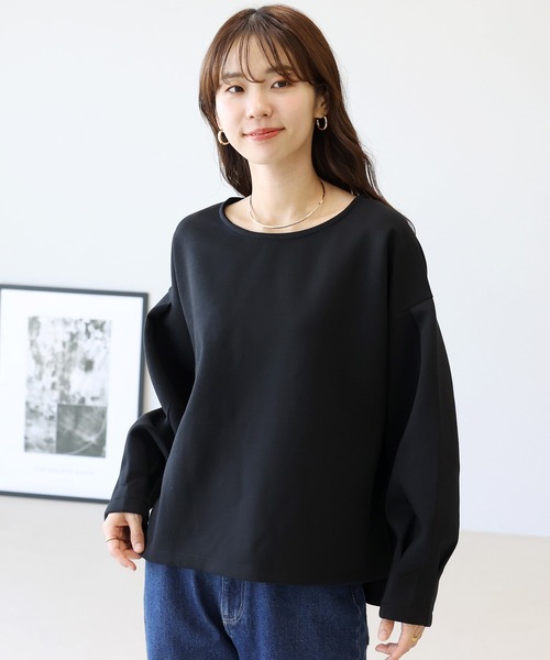 Aletta vita(アレッタビータ)の「ダンボール袖タックボートネックプルオーバー(Tシャツ/カットソー・レディース・オフホワイト/ブラック/ベージュ・FREE)」の21枚目の写真