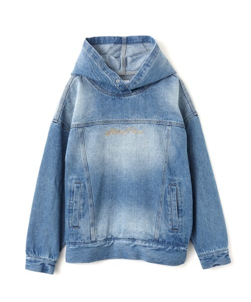 atmos pink ウォッシュデニムジャケット atmos pink Denim Docking Jacket BLUE（アトモス ピンク デニム