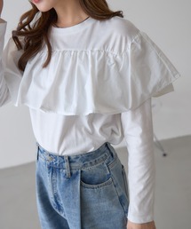 【ZOZO限定】異素材フリルドッキングTシャツ