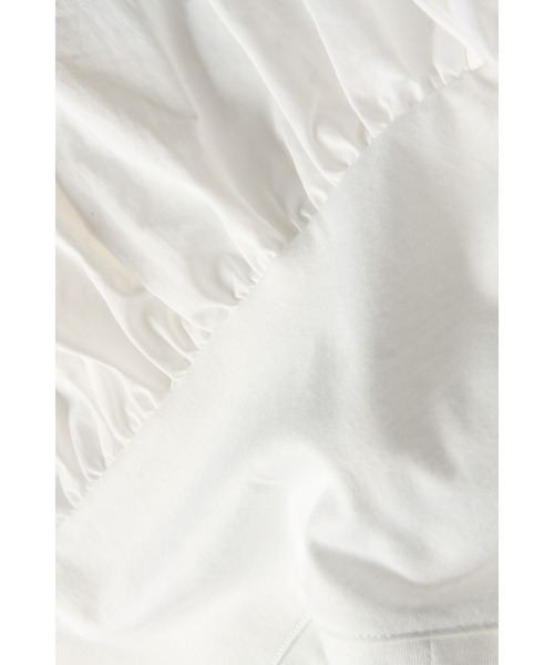 &. NOSTALGIA(アンドドットノスタルジア)の「【ZOZO限定】異素材フリルドッキングTシャツ(Tシャツ/カットソー・レディース・ホワイト/ブラック/グレー・M)」の6枚目の写真