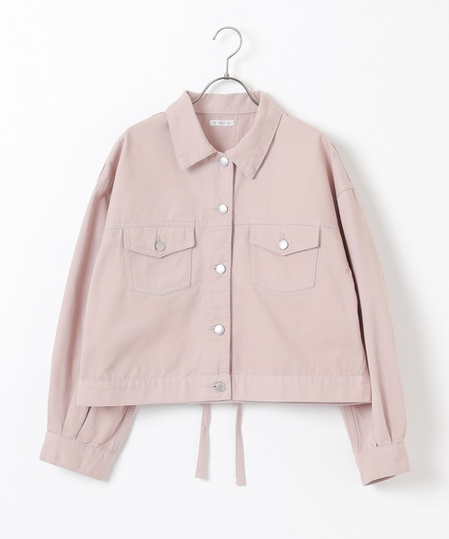 Honeys(ハニーズ)の「レースアップGジャン(デニムジャケット・レディース・ピンク/インディゴブルー/ライトインディゴブルー・L/LL/M/S)」の7枚目の写真