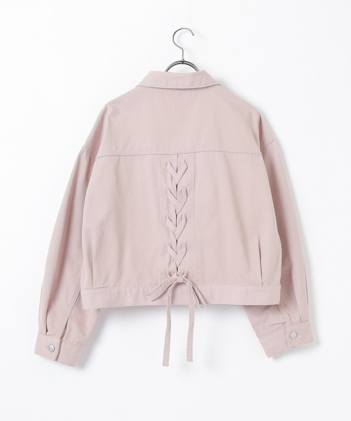 Honeys(ハニーズ)の「レースアップGジャン(デニムジャケット・レディース・ピンク/インディゴブルー/ライトインディゴブルー・L/LL/M/S)」の8枚目の写真