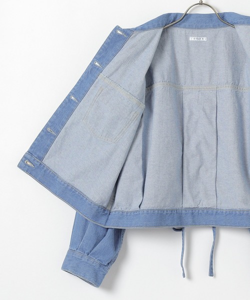 Honeys(ハニーズ)の「レースアップGジャン(デニムジャケット・レディース・ピンク/インディゴブルー/ライトインディゴブルー・L/LL/M/S)」の13枚目の写真