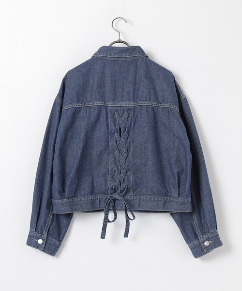 Honeys(ハニーズ)の「レースアップGジャン(デニムジャケット・レディース・ピンク/インディゴブルー/ライトインディゴブルー・L/LL/M/S)」の16枚目の写真