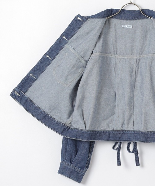 Honeys(ハニーズ)の「レースアップGジャン(デニムジャケット・レディース・ピンク/インディゴブルー/ライトインディゴブルー・L/LL/M/S)」の17枚目の写真