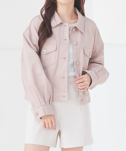 Honeys(ハニーズ)の「レースアップGジャン(デニムジャケット・レディース・ピンク/インディゴブルー/ライトインディゴブルー・L/LL/M/S)」の19枚目の写真