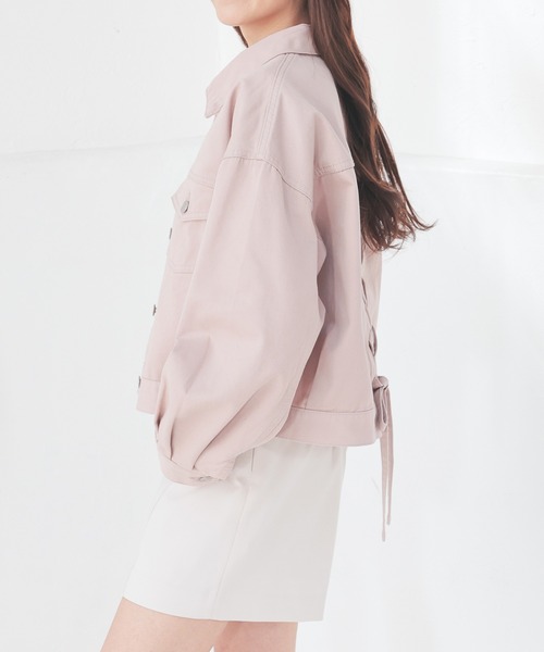 Honeys(ハニーズ)の「レースアップGジャン(デニムジャケット・レディース・ピンク/インディゴブルー/ライトインディゴブルー・L/LL/M/S)」の20枚目の写真