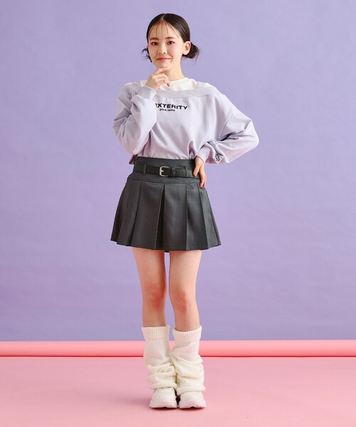 PINK-latte（ピンクラテ）の「◆ベルト付きプリーツスカート（スカート・キッズ・グレー/ベージュ系その他4/ブルー系6/ブラック・15 /16/14/13）」の20枚目の写真