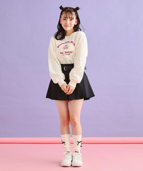 PINK-latte（ピンクラテ）の「◆ベルト付きプリーツスカート（スカート・キッズ・グレー/ベージュ系その他4/ブルー系6/ブラック・15 /16/14/13）」の16枚目の写真