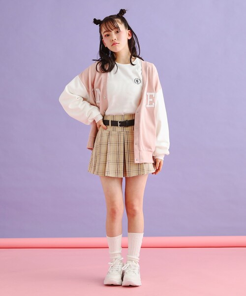 PINK-latte（ピンクラテ）の「◆ベルト付きプリーツスカート（スカート・キッズ・グレー/ベージュ系その他4/ブルー系6/ブラック・15 /16/14/13）」の7枚目の写真