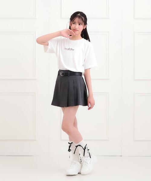 PINK-latte（ピンクラテ）の「◆ベルト付きプリーツスカート（スカート・キッズ・グレー/ベージュ系その他4/ブルー系6/ブラック・15 /16/14/13）」の5枚目の写真