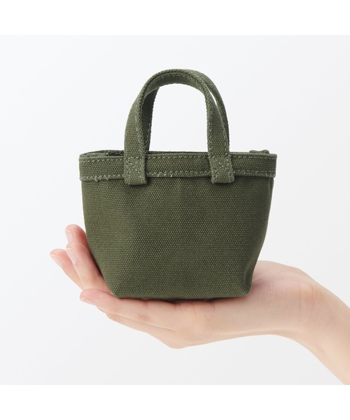 無印良品(ムジルシリョウヒン)の「ミニ 帆布トートバッグ(その他小物・レディース・キナリ/カーキ系/ブラック・FREE)」の3枚目の写真