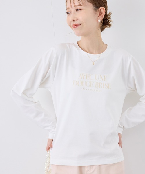ROPE' PICNIC（ロペピクニック）の「RENU/アソートロゴロングTシャツ（Tシャツ/カットソー・レディース・ホワイト/ブラック/ピンク・38）」の2枚目の写真