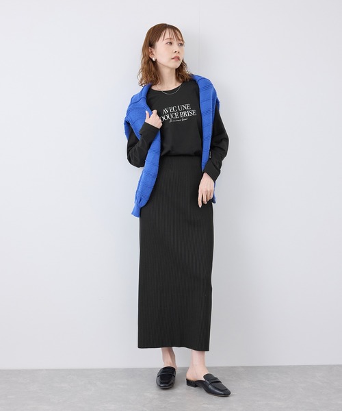 ROPE' PICNIC（ロペピクニック）の「RENU/アソートロゴロングTシャツ（Tシャツ/カットソー・レディース・ホワイト/ブラック/ピンク・38）」の4枚目の写真