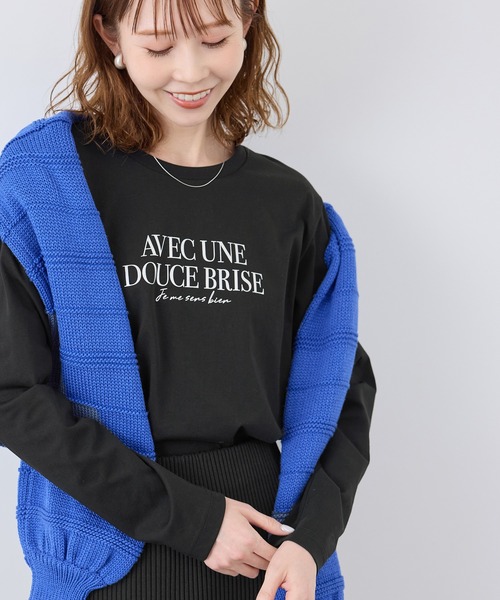 ROPE' PICNIC（ロペピクニック）の「RENU/アソートロゴロングTシャツ（Tシャツ/カットソー・レディース・ホワイト/ブラック/ピンク・38）」の5枚目の写真