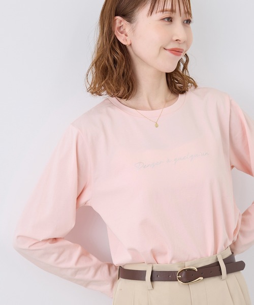 ROPE' PICNIC（ロペピクニック）の「RENU/アソートロゴロングTシャツ（Tシャツ/カットソー・レディース・ホワイト/ブラック/ピンク・38）」の14枚目の写真