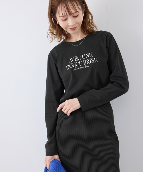 ROPE' PICNIC（ロペピクニック）の「RENU/アソートロゴロングTシャツ（Tシャツ/カットソー・レディース・ホワイト/ブラック/ピンク・38）」の7枚目の写真