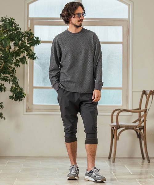 Magine（マージン）の「mlt5066- Honeycomb Fabric Long Sleeve Pullover ニットソー（Tシャツ/カットソー・メンズ・チャコール/ホワイト/ブラック・44/46/48）」の20枚目の写真