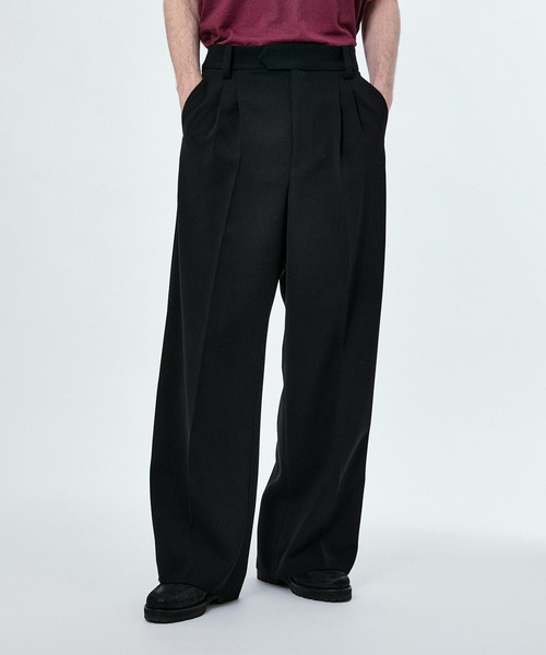 M TO R(ムウトアール)の「W POCKET WIDE SLACKS PANTS(SETUP)(スラックス・レディース・ブラック/ベージュ系その他・40/38/42)」の2枚目の写真