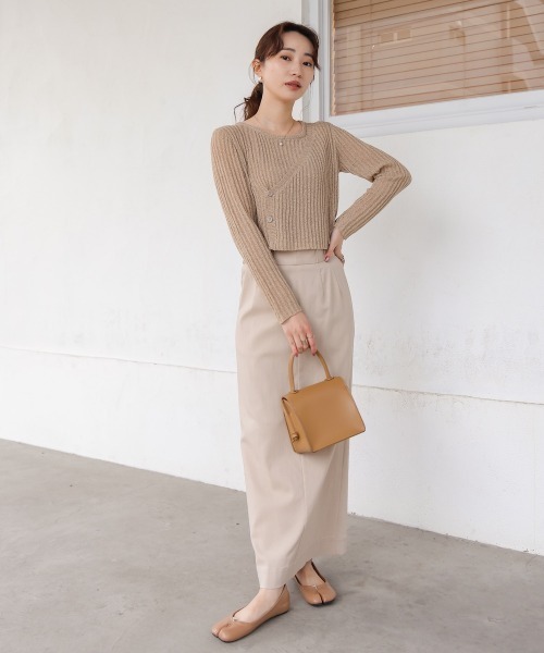 Bab（バブ）の「レイヤードデザインニットトップス（ニット/セーター・レディース・ブラック/ベージュ/ブラウン/アイボリー/グレー・FREE）」の16枚目の写真