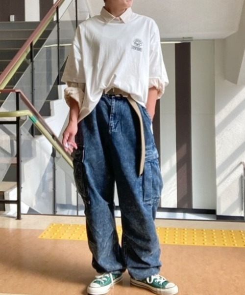 NAVY(ネイビー)の「WIDE CARGO PANTS ワイドカーゴパンツ(カーゴパンツ・メンズ・ブラック/カーキ/ブラック系その他/ケミカルウォッシュ/ベージュ・M/L/XL)」の22枚目の写真