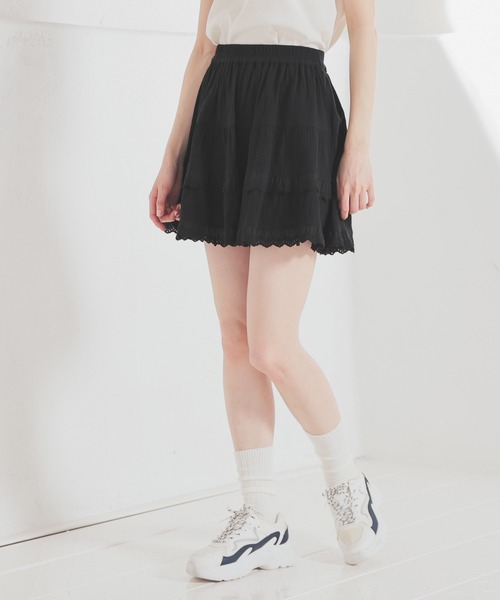 Honeys（ハニーズ）の「ティアードミニスカート（スカート・レディース・ホワイト/ブラック・S/M/L）」の11枚目の写真