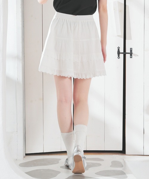 Honeys（ハニーズ）の「ティアードミニスカート（スカート・レディース・ホワイト/ブラック・S/M/L）」の18枚目の写真